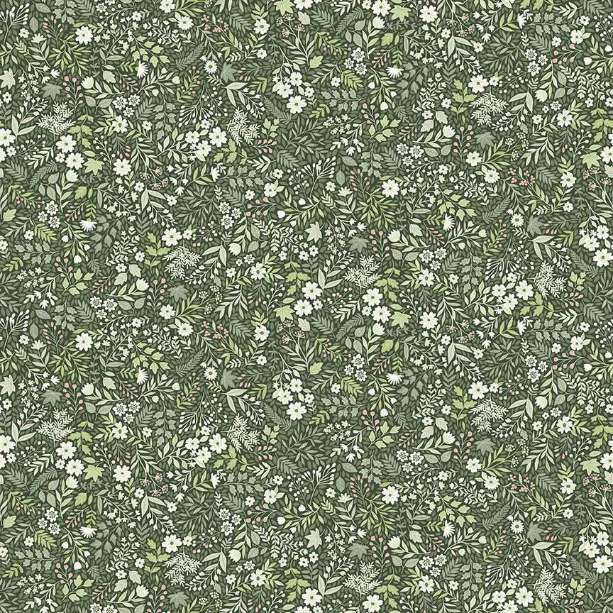 REDUCED Makower Foxwood Green Animals Wildlife Flowers 4 Different Designs 100% Premium Cotton Fabric