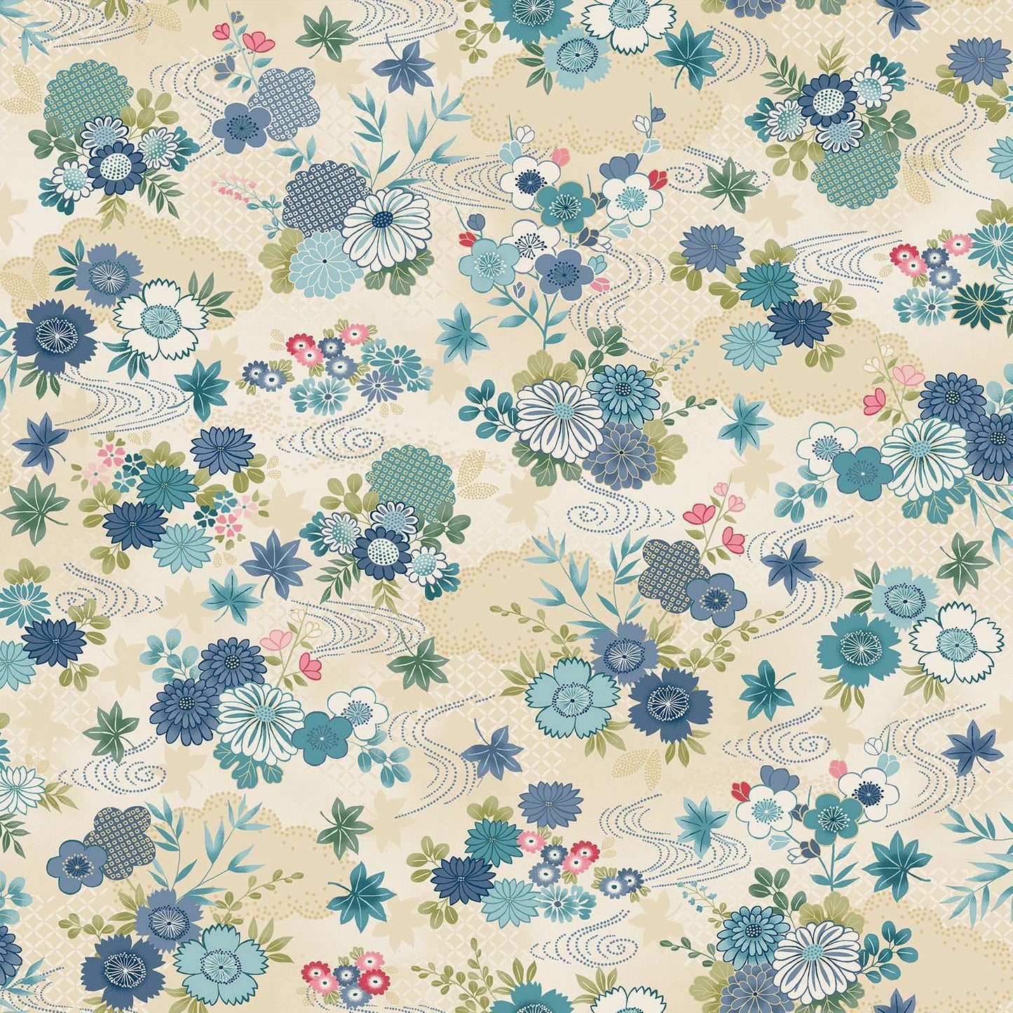 REDUCED Makower Kasumi Japanese Metallic 20 Designs 100% Premium Cotton Fabric