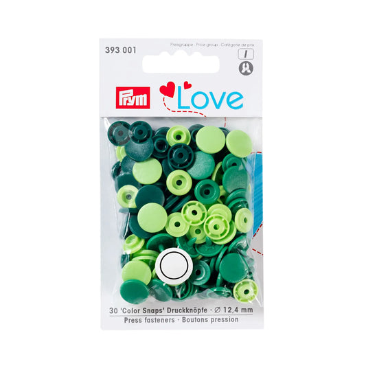 Prym Love Non-Sew Colour Snaps Round Assorted Colours Available