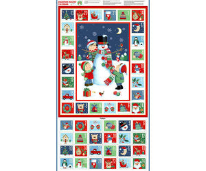 Makower Christmas Snowman Advent Calendar Panel 2589 Adults Teenager Children Child