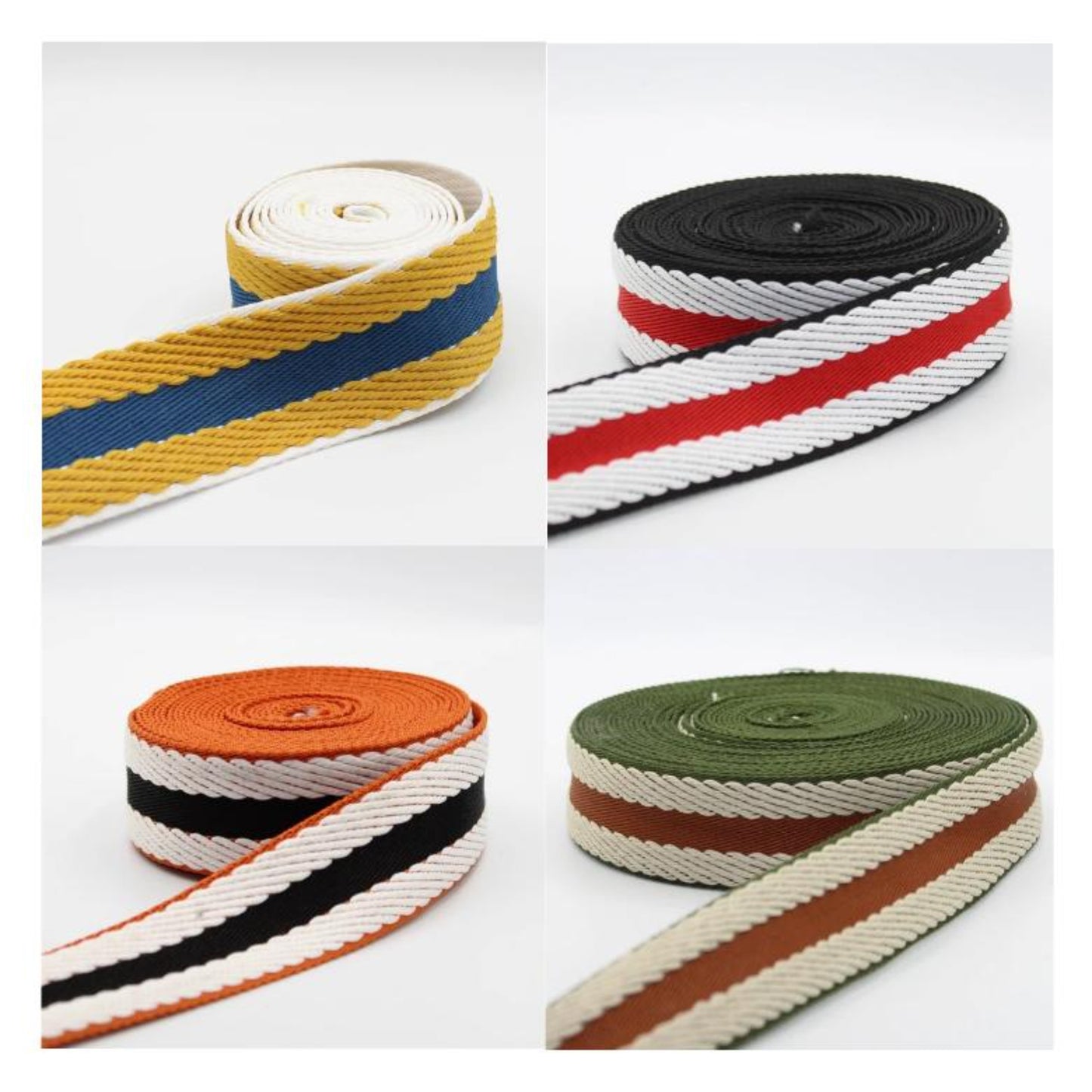 Herringbone Stripe Webbing 40mm Various Colours