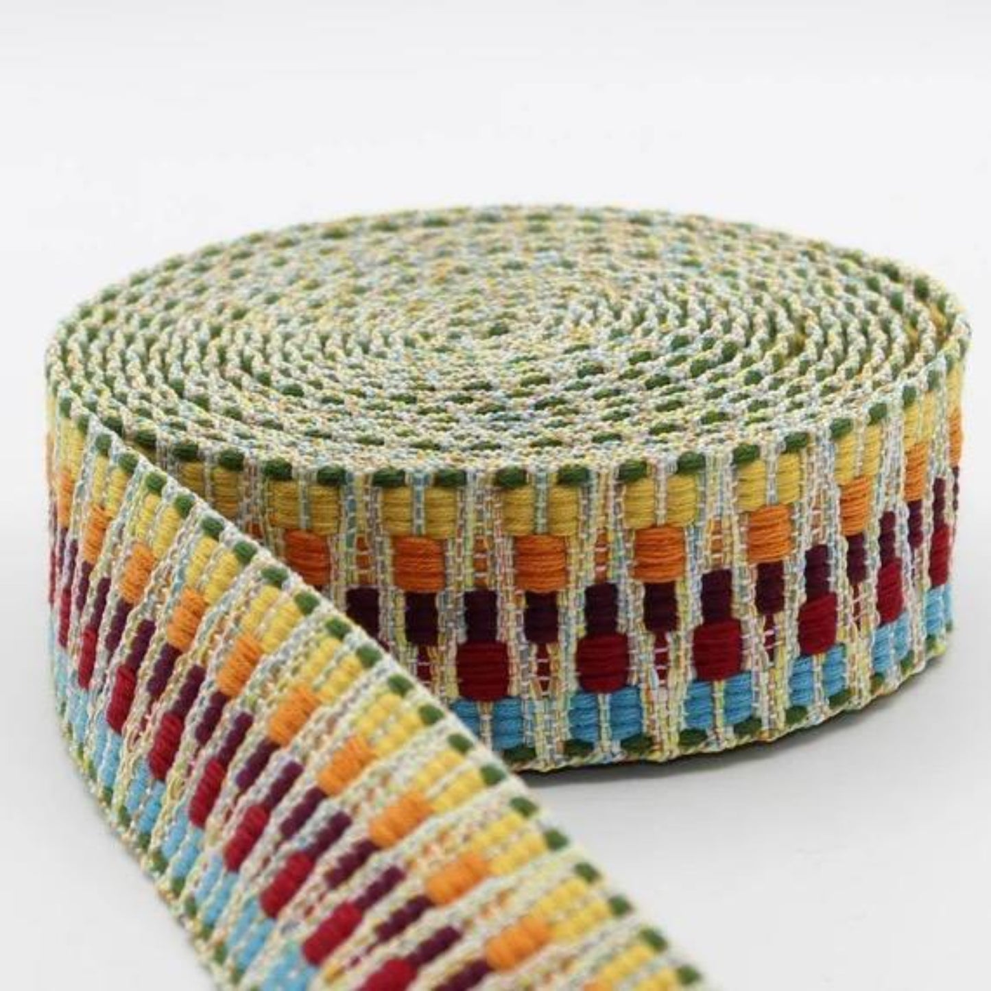 Ethnic Zig-Zag Polyester Cotton Webbing 38mm 4 Different Styles in Stock