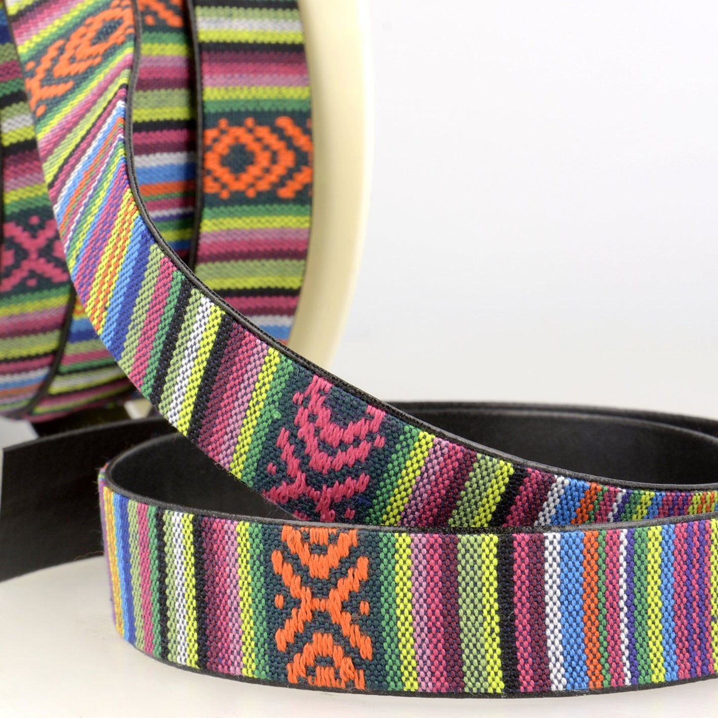 Multi Coloured Faux Leather Lined Backed Webbing 15mm 25mm 5 Designs