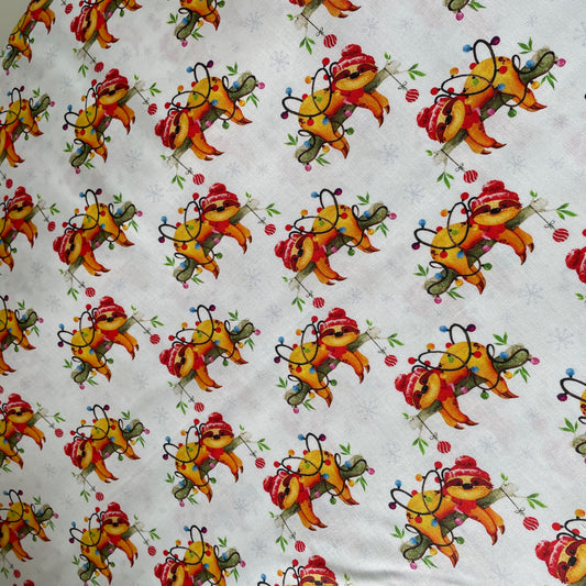 Crafty Fabrics Christmas Sloth 100% Craft Cotton Fabric