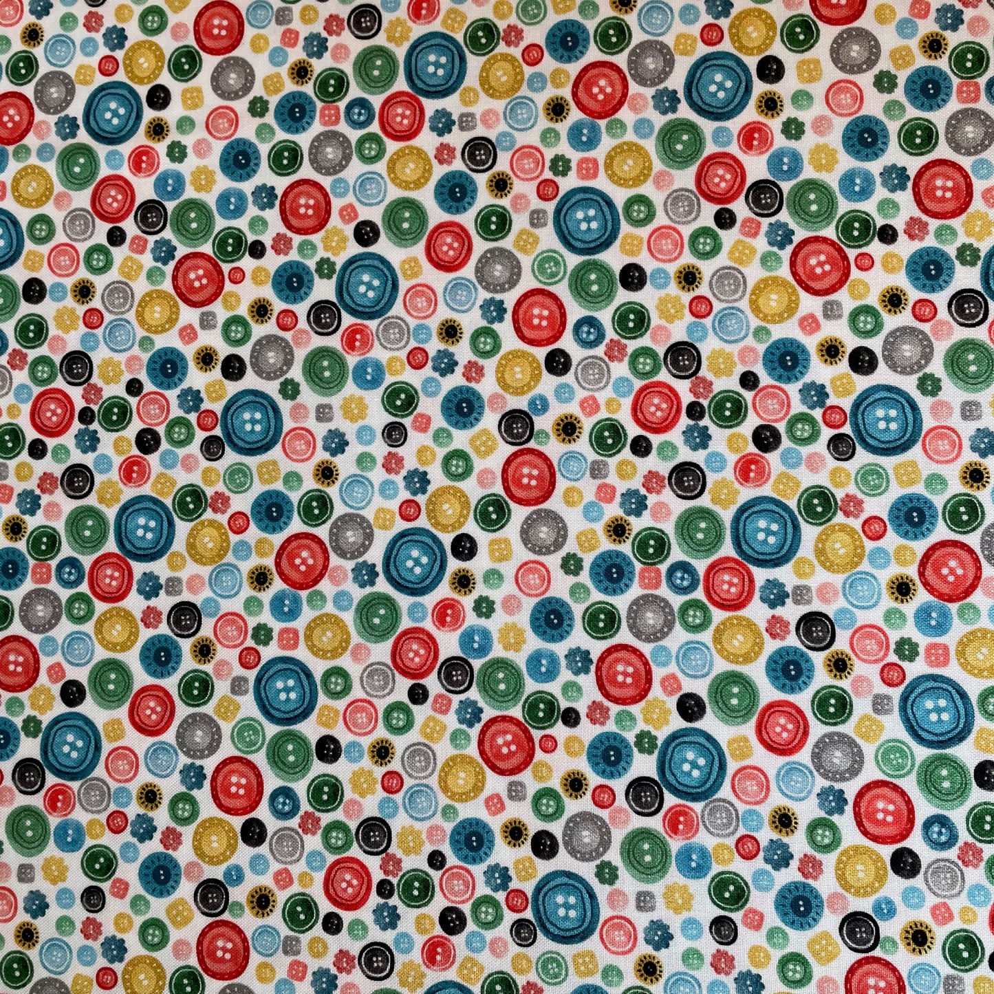 EQS A Stitch in Time Buttons Quotes Sewing Quilting 100% Premium Cotton Fabric