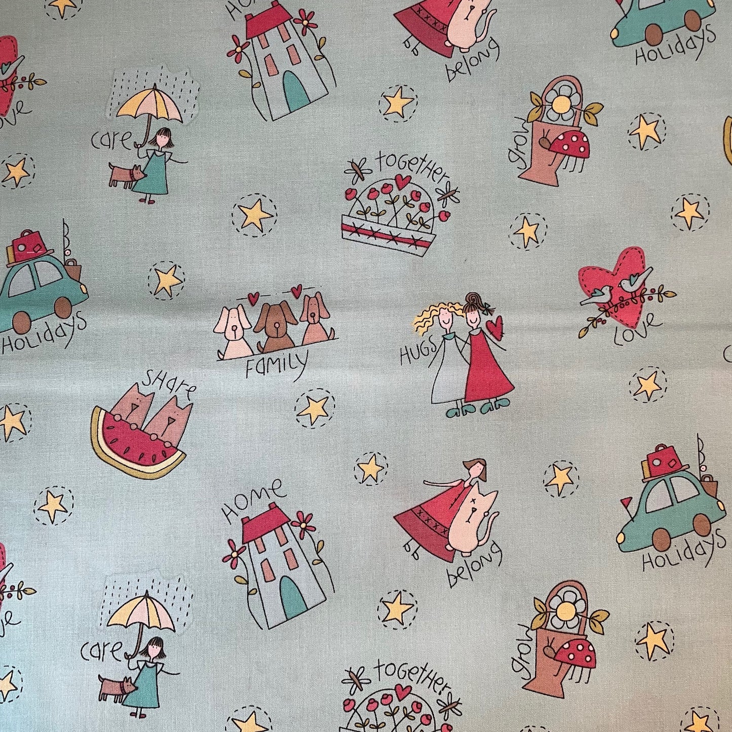 Clothworks Natalie Bird Heart & Home 9 Children Whimsical Designs 100% Premium Cotton Fabrics Quilting Craft