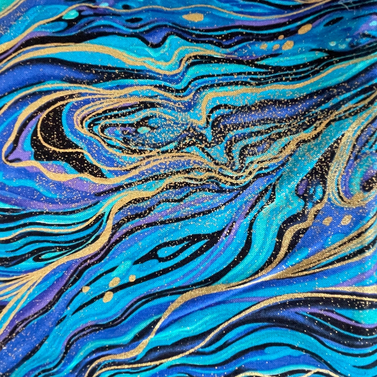 Timeless Treasures Peacock & Island Metallic Blue Sewing Quilting 100% Premium Cotton Fabric