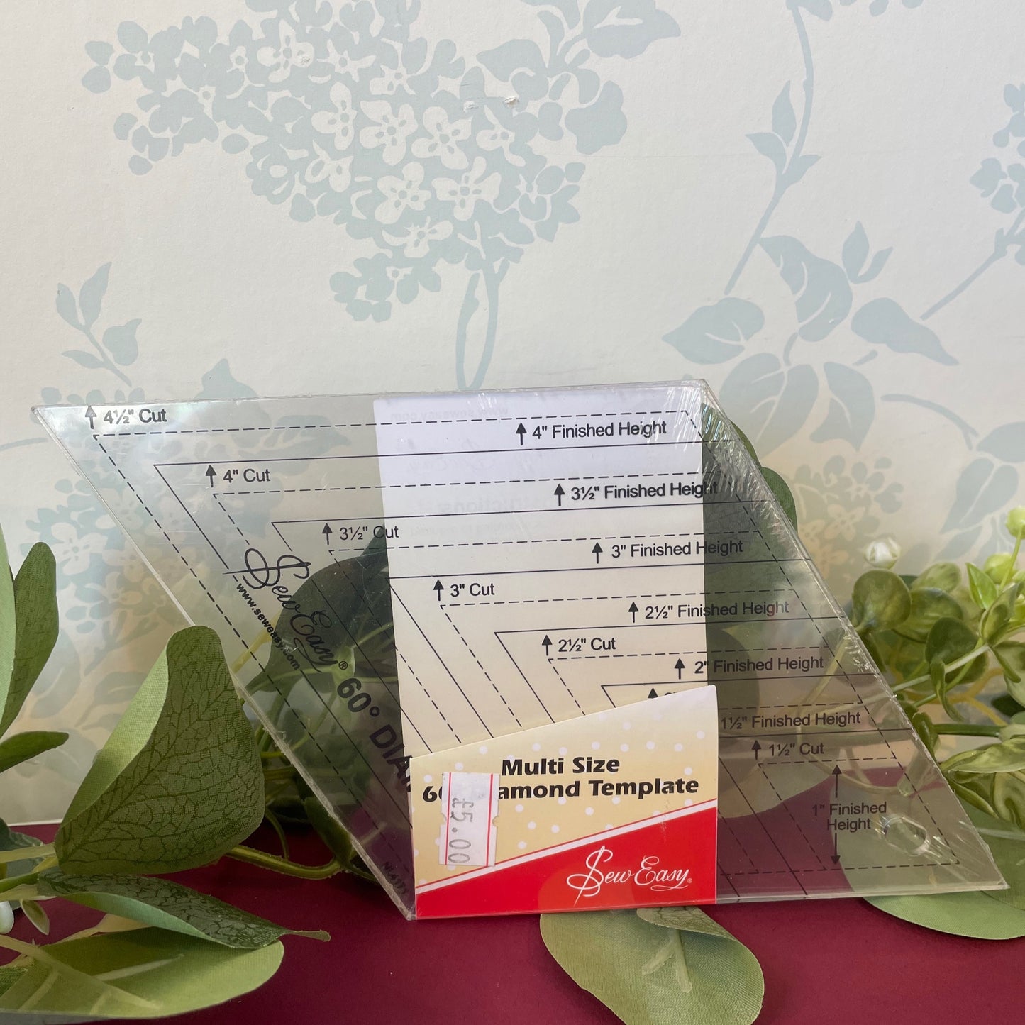 60 degree Diamond and Equilateral Triangle Template Grid Ruler by Sew Easy