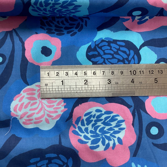REDUCED Moda Growing Beautiful Blue with Bold Flowers 100% Premium Cotton Fabric 11831 13