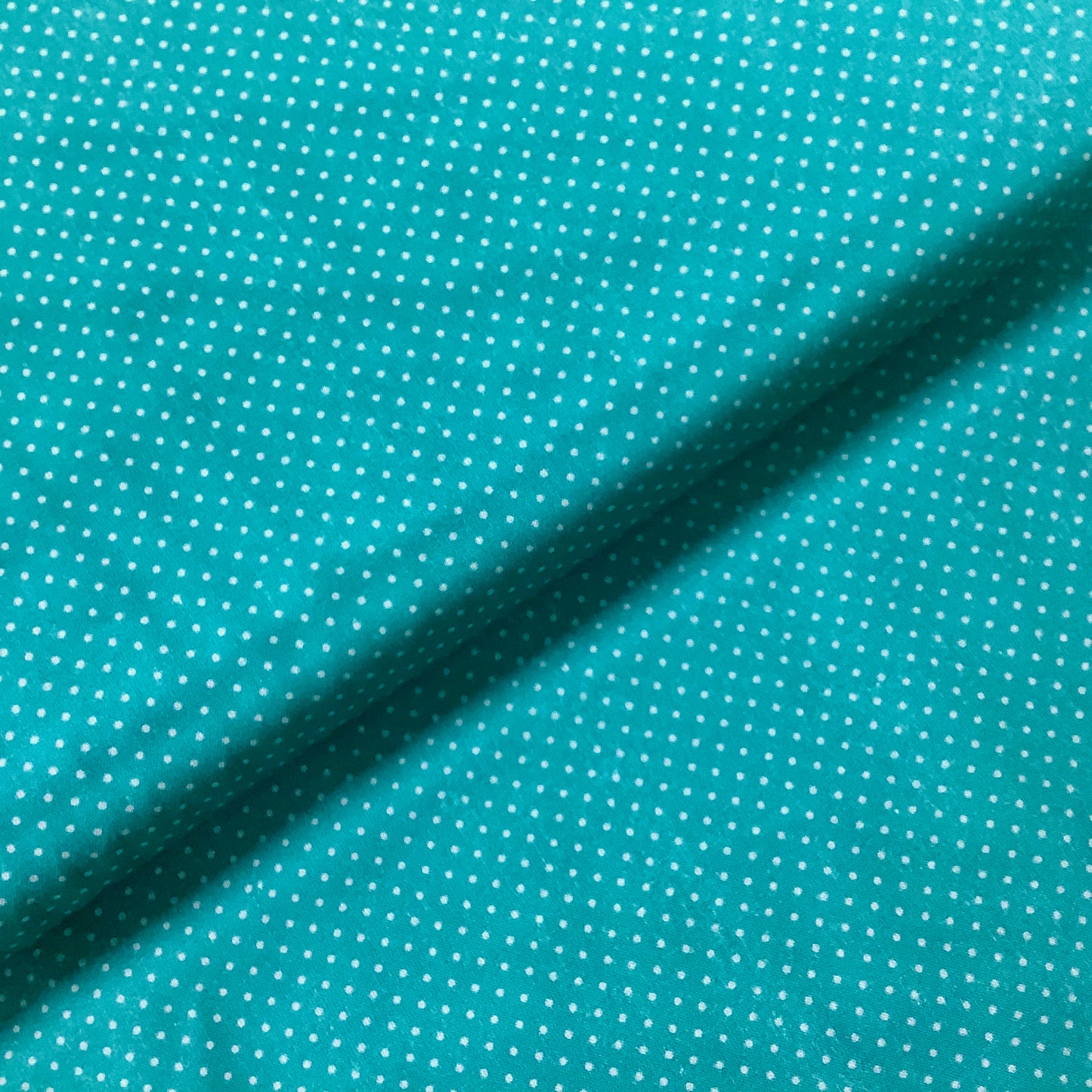 Stoff Le Quilt Printemps 2 Turquoise with White Polka Dot 100% Premium Cotton Fabric