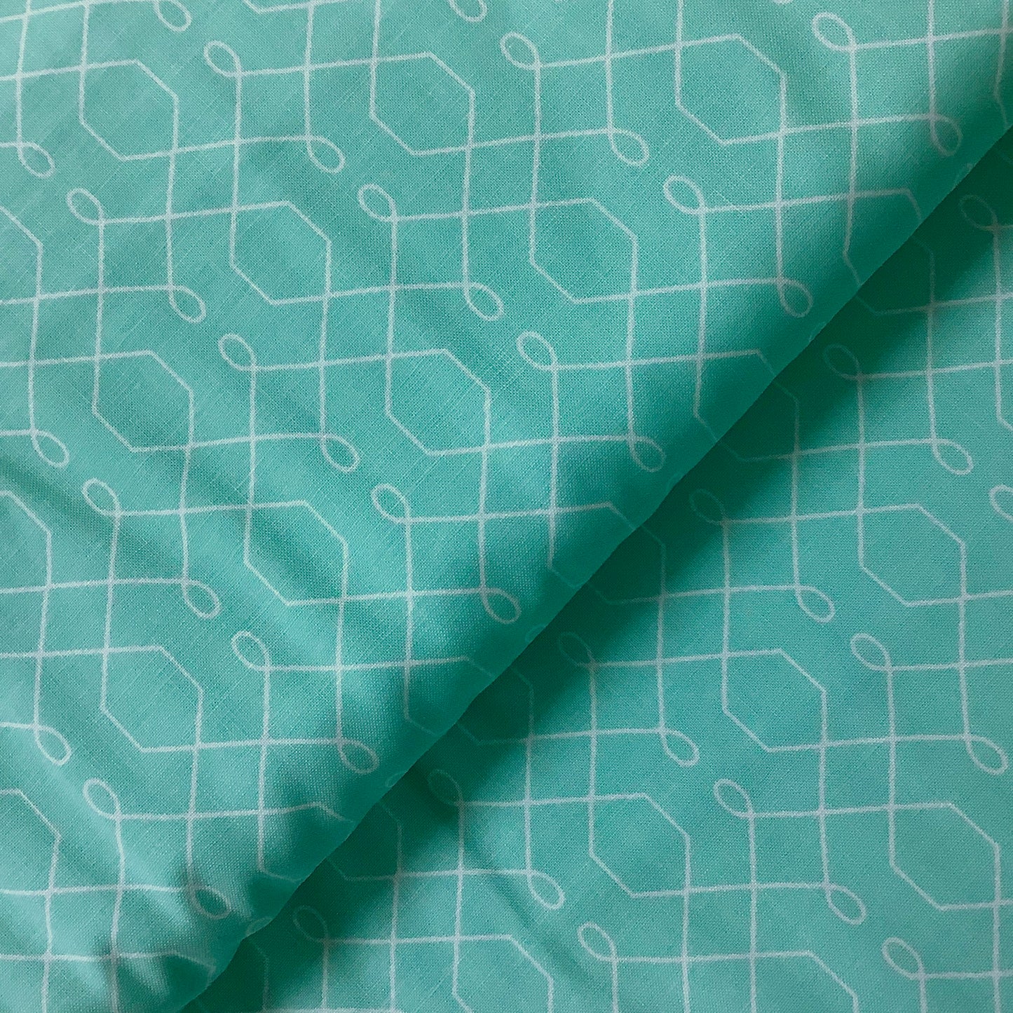 Michael Miller Emma's Garden Green with White Geometric Design 100% Premium Cotton Fabric PS6451