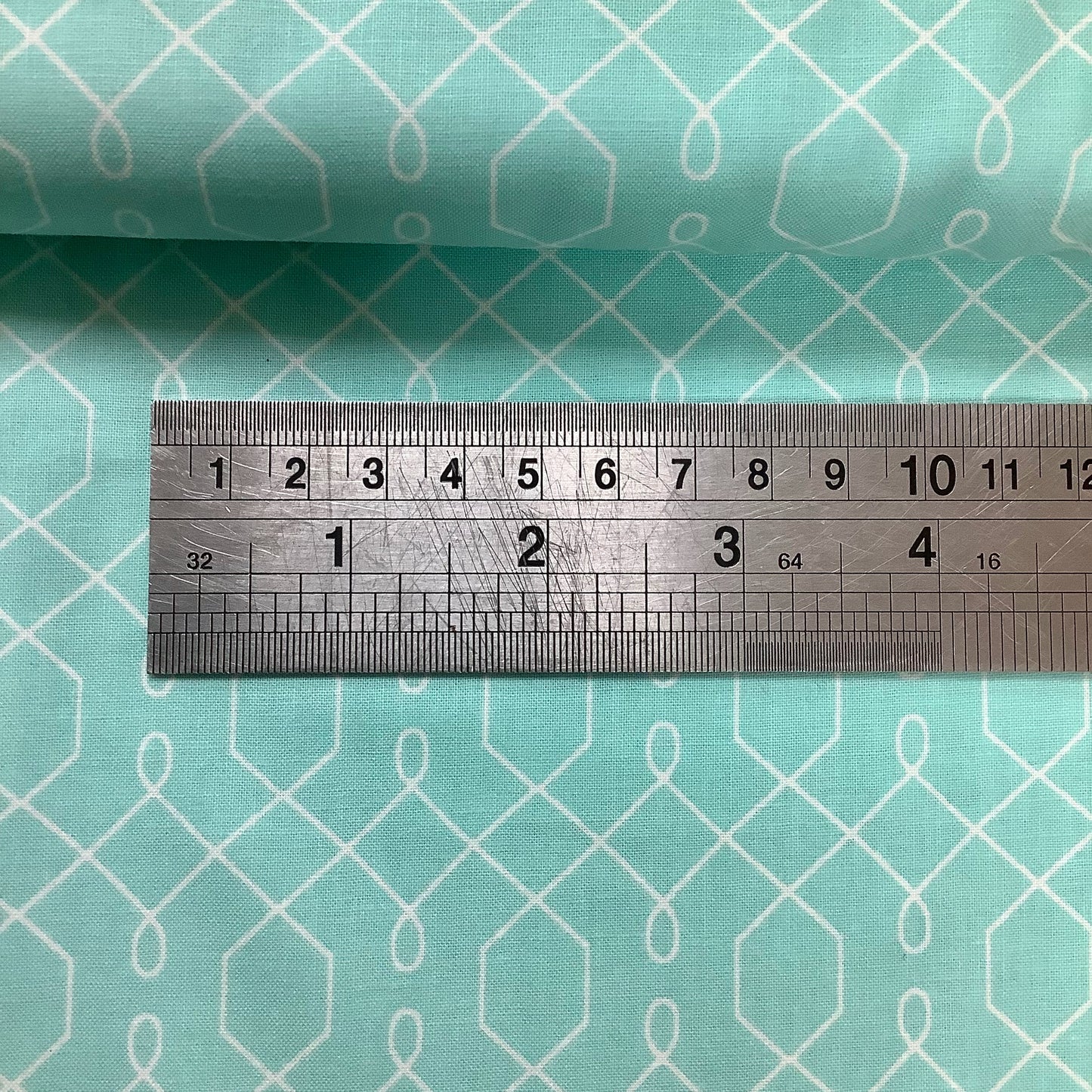 Michael Miller Emma's Garden Green with White Geometric Design 100% Premium Cotton Fabric PS6451