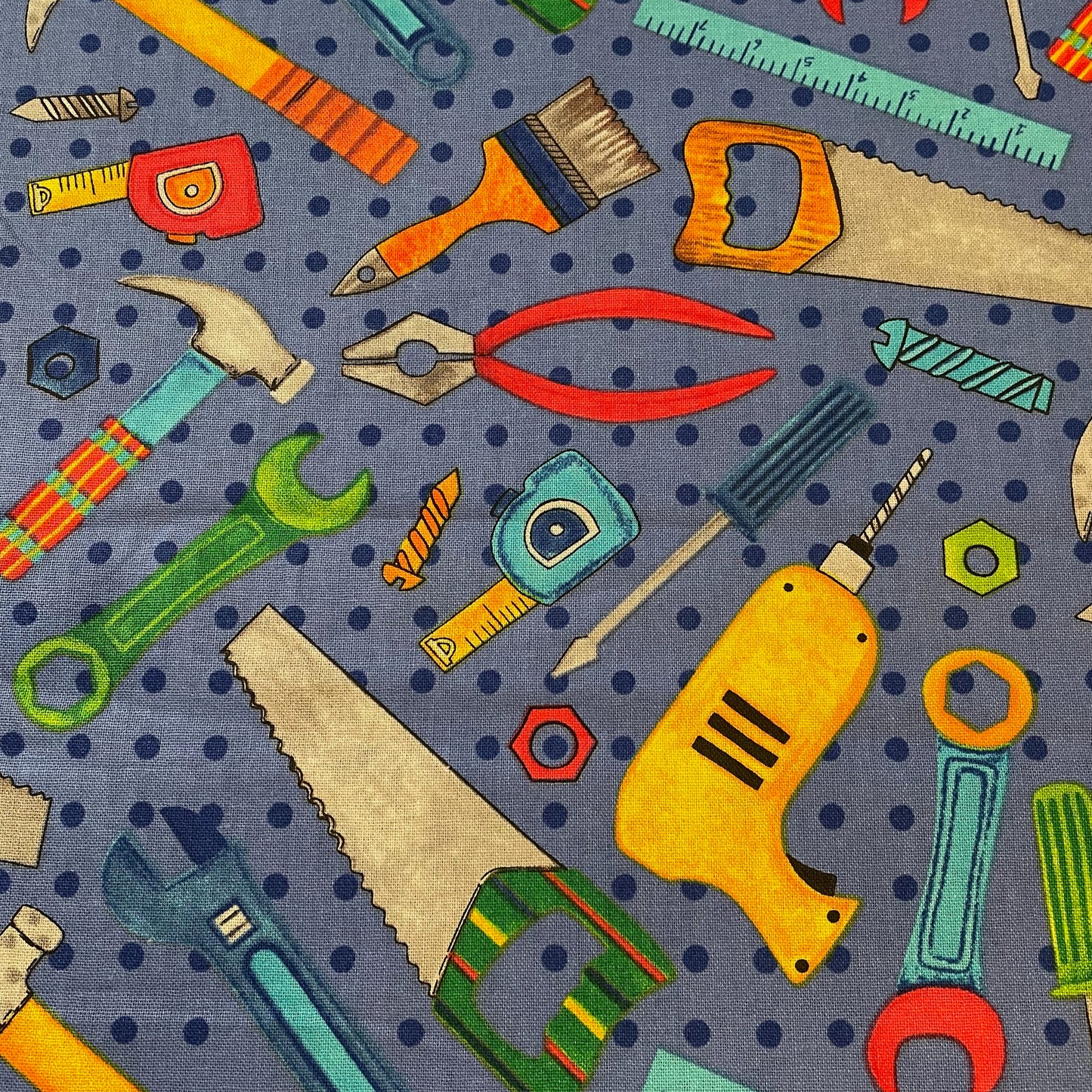 Novelty Space Planets Cars Diggers DIY Tools 100% Premium Cotton Fabric