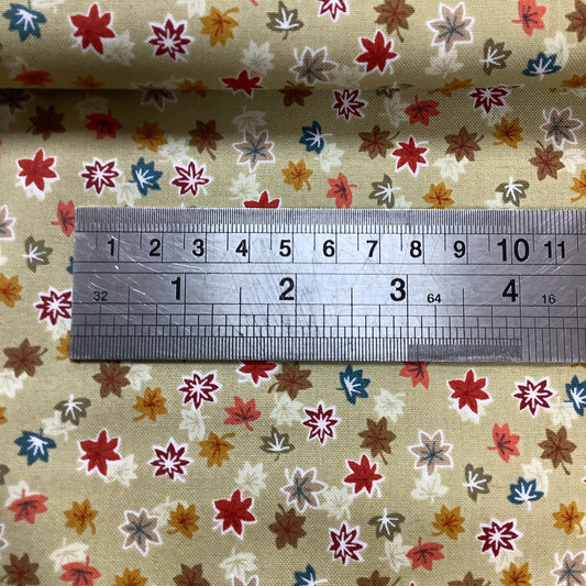 Makower Andover Japanese Garden Green with Leaf Design 100% Premium Cotton Fabric 1859