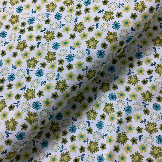 Moda Well Said by Sandy Gervais White with Ditsy Flowers 100% Premium Cotton Fabric 17963