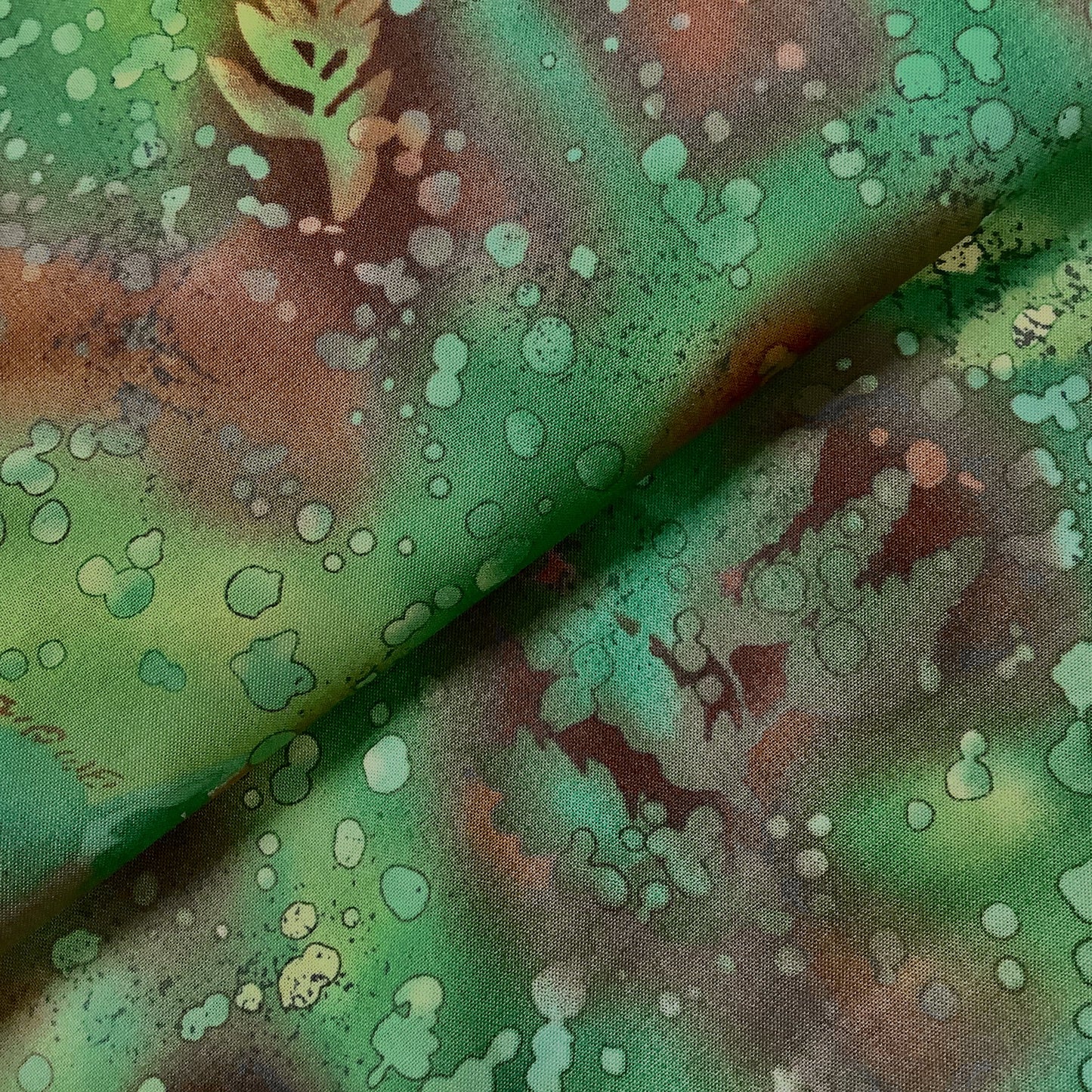 Benertex Fossil Fern Brown Green Blue Red 100% Premium Cotton Fabric 2035