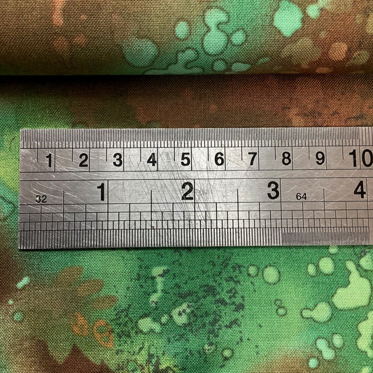 Benertex Fossil Fern Brown Green Blue Red 100% Premium Cotton Fabric 2035