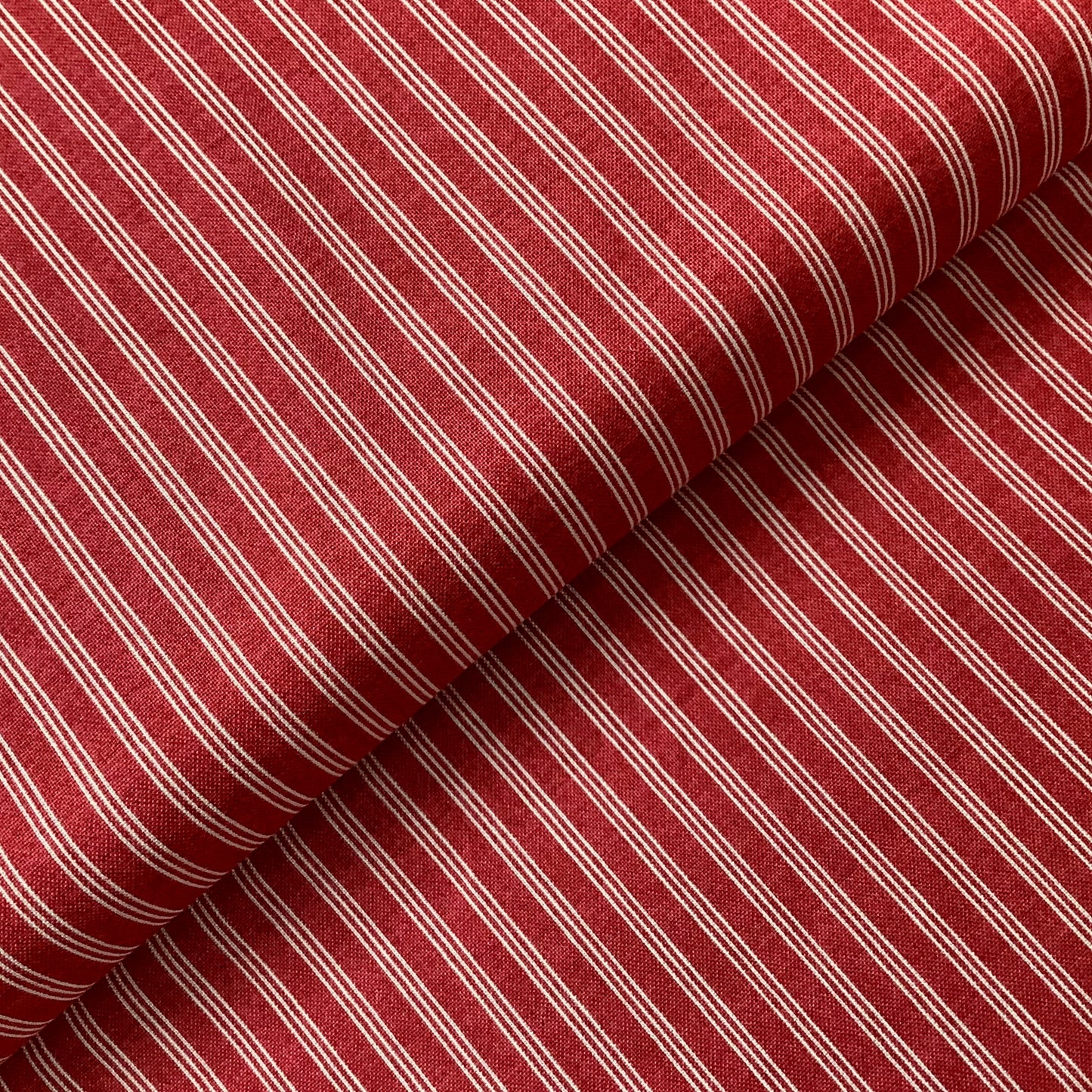 Makower Triple Stripe Brown Red 100% Premium Cotton Fabric 1780