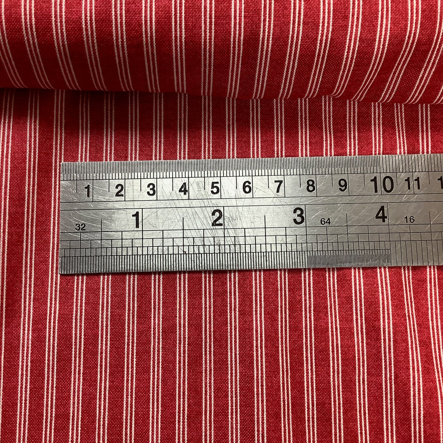 Makower Triple Stripe Brown Red 100% Premium Cotton Fabric 1780