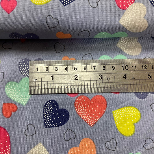 Makower Fantasy Hearts 100% Premium Cotton Fabric 1819 S