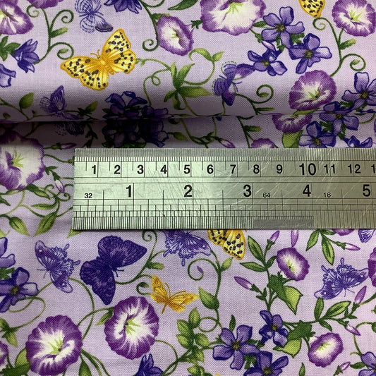 Timeless Treasures Violet Purple Butterflies 100% Premium Cotton Fabric 2799