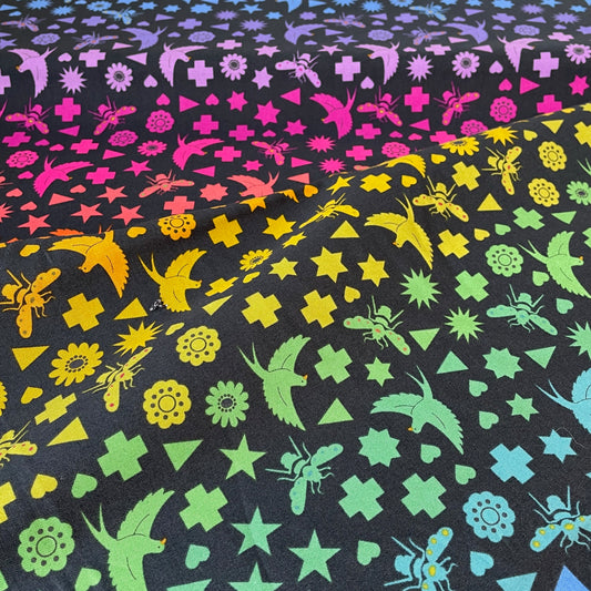 Andover Makower Art Theory Birds and Bees Multi Alison Glass 2 Colours Quilting Patchwork Craft 100% Premium Cotton Fabric