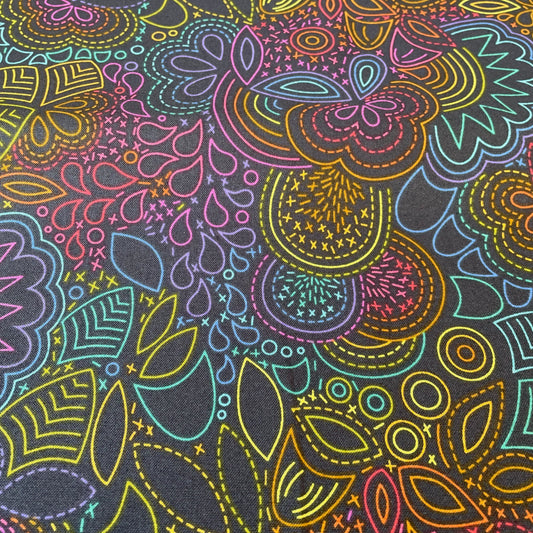 Andover Makower Art Theory Rainbow Stitched Alison Glass 2 Colours Quilting Patchwork Craft 100% Premium Cotton Fabric