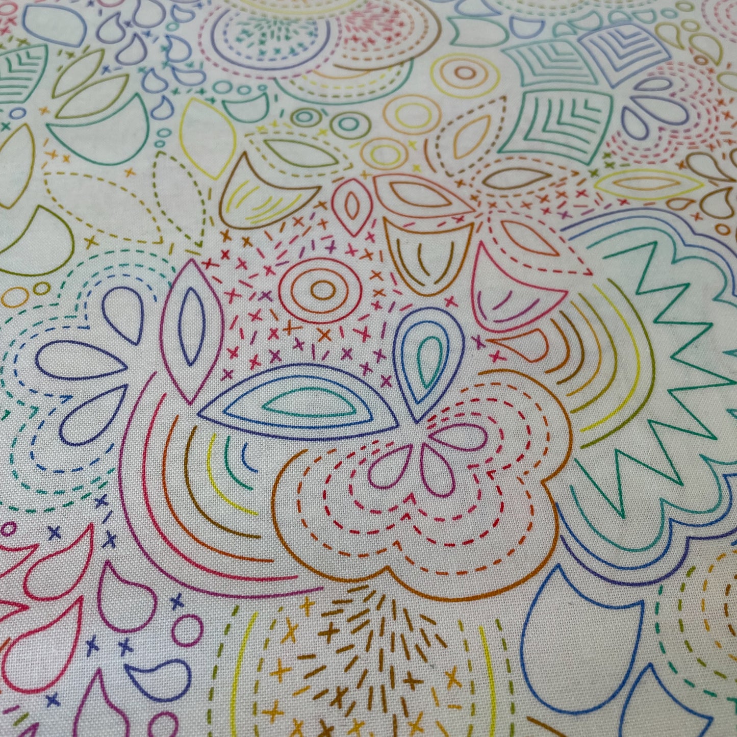 Andover Makower Art Theory Rainbow Stitched Alison Glass 2 Colours Quilting Patchwork Craft 100% Premium Cotton Fabric