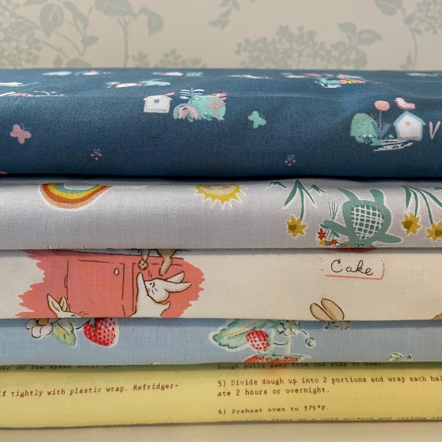 EQS Dear Stella Makower Bunny Rabbit Nursery Easter Children's 5 Designs 100% Cotton Fabric Patchwork Quilting Craft