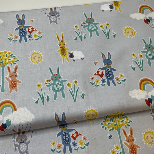 EQS Dear Stella Makower Bunny Rabbit Nursery Easter Children's 5 Designs 100% Cotton Fabric Patchwork Quilting Craft