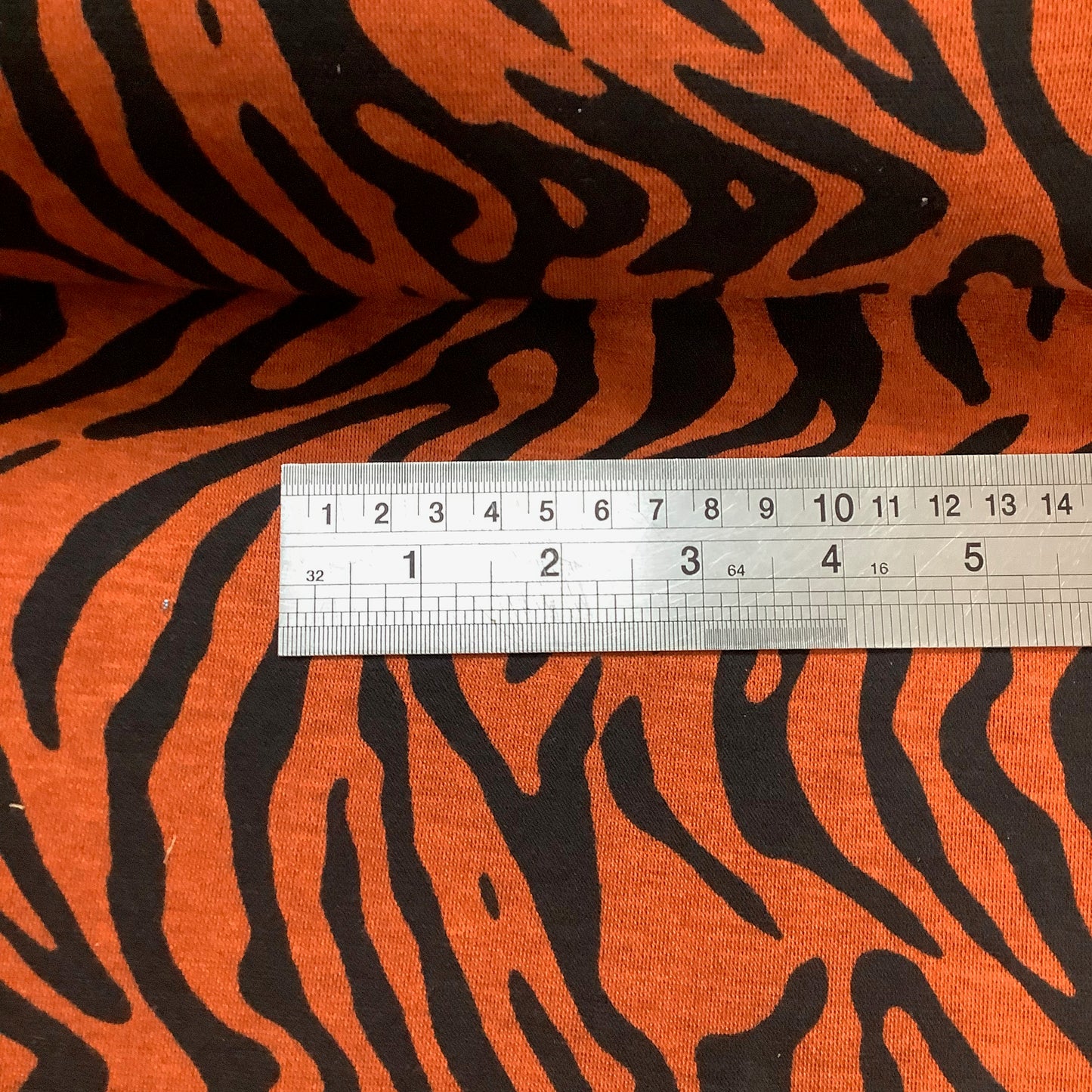 Medium Weight Orange and Black or Grey and Black Animal Print Stretch Jersey Fabric Dressmaking 100% Polyviscose