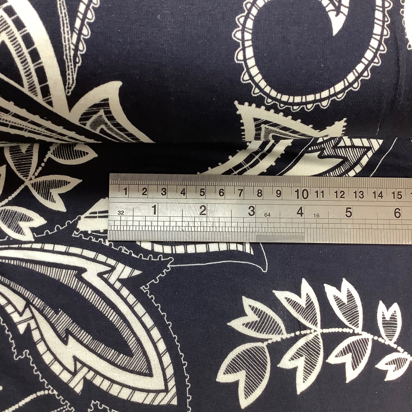 Lightweight Blue with White Floral Print Stretch Jersey Fabric 94% Viscose 6% Lycra Dressmaking