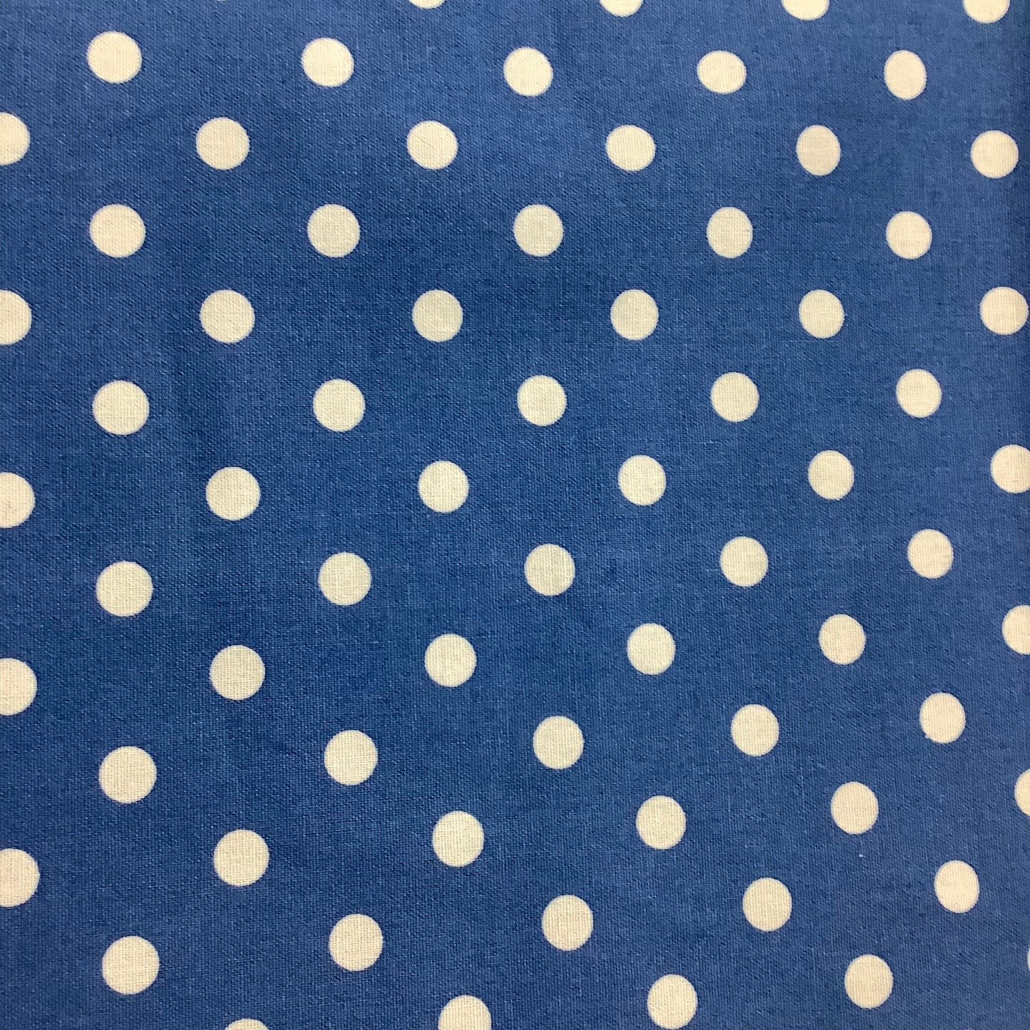 Blue with White Dot Spot Cotton Canvas Soft Heavyweight 100% Cotton