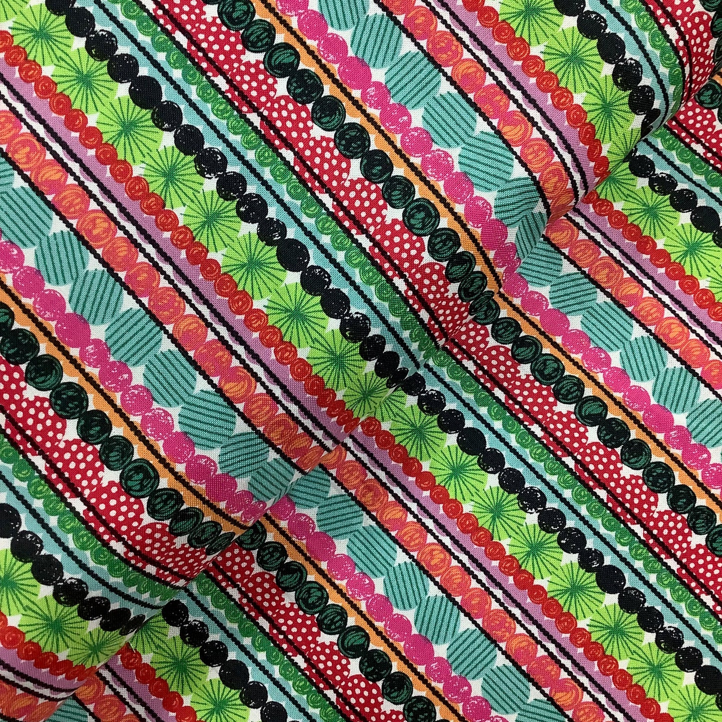 Blend Cool Yule Range Stripy Christmas 100% Premium Cotton Fabric 114.114.05.