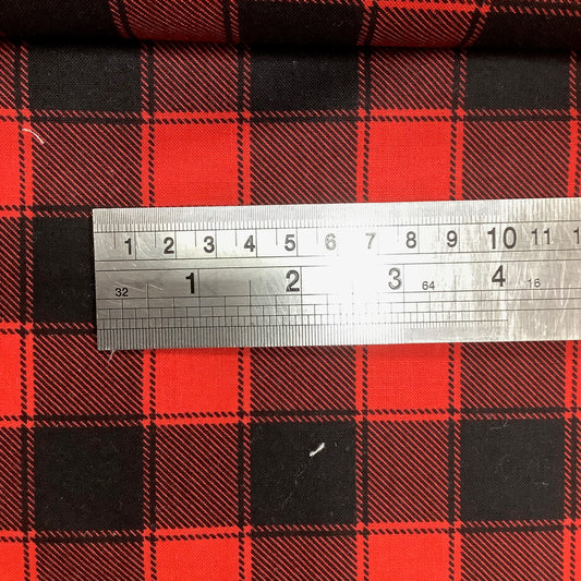 Timeless Treasures Red Black Check Christmas 100% Premium Cotton Fabric C5789