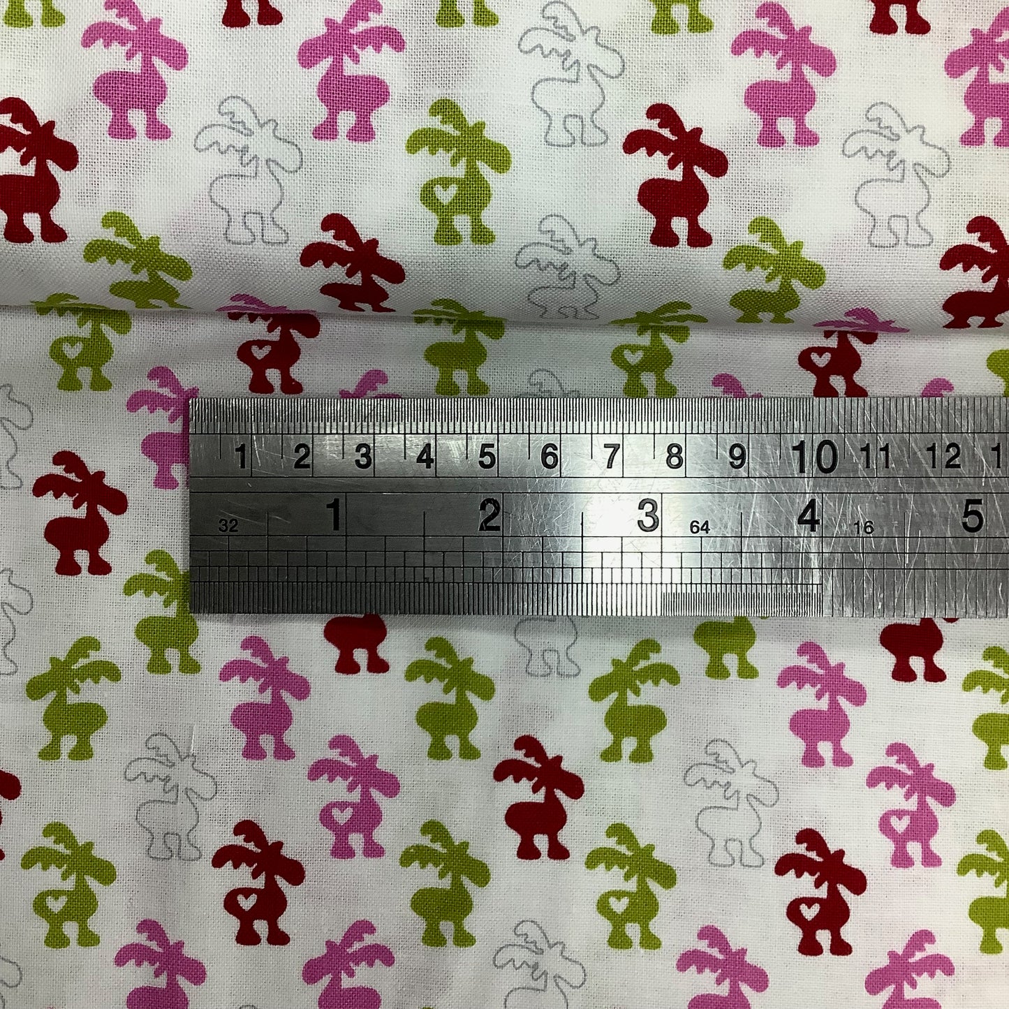 Copenhagen Fabrics Christmas Reindeers in a Line 100% Premium Cotton Fabric 1034