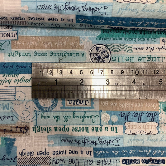 Marcus Fabrics Songbook Jingles Script on Blue 100% Premium Cotton Fabric R2105740750