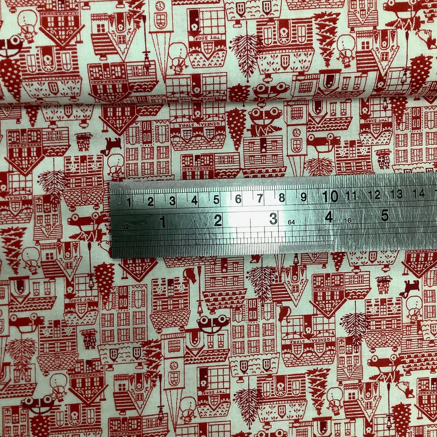 Makower Christmas Scandi Houses on Cream 100% Premium Cotton Fabric 2127R