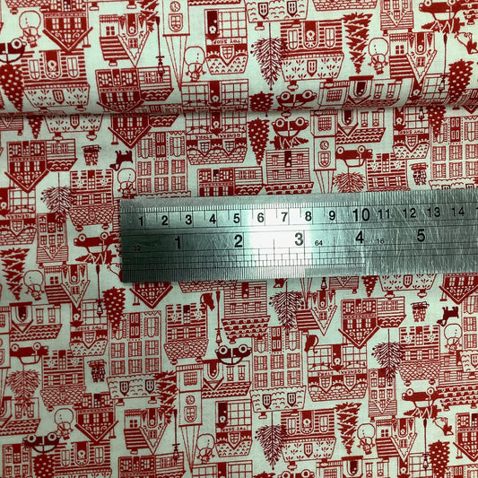 Makower Christmas Scandi Houses on Cream 100% Premium Cotton Fabric 2127R