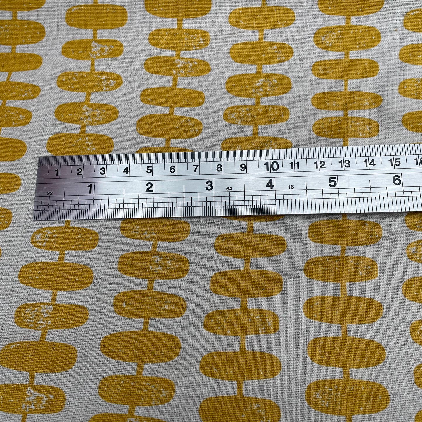 Andover Makower Linen Blend Fabric Oval Leaves 3 Colours