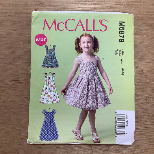 McCall's Dressmaking Sewing Pattern Children's/Girls' Pleated Dresses 6878