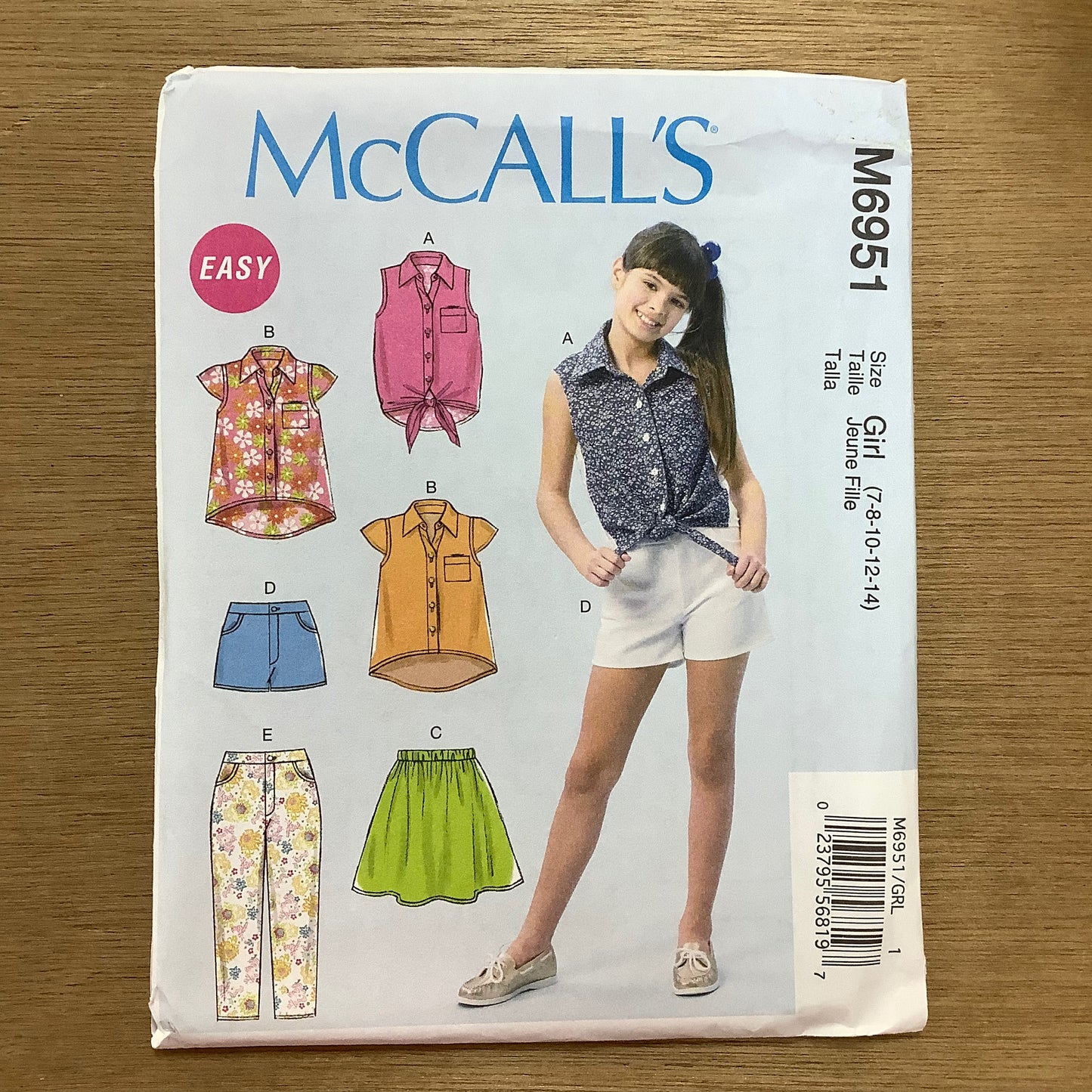 McCall's Dressmaking Sewing Pattern Children's/Girls Tops Skirts Shorts Pants 6951