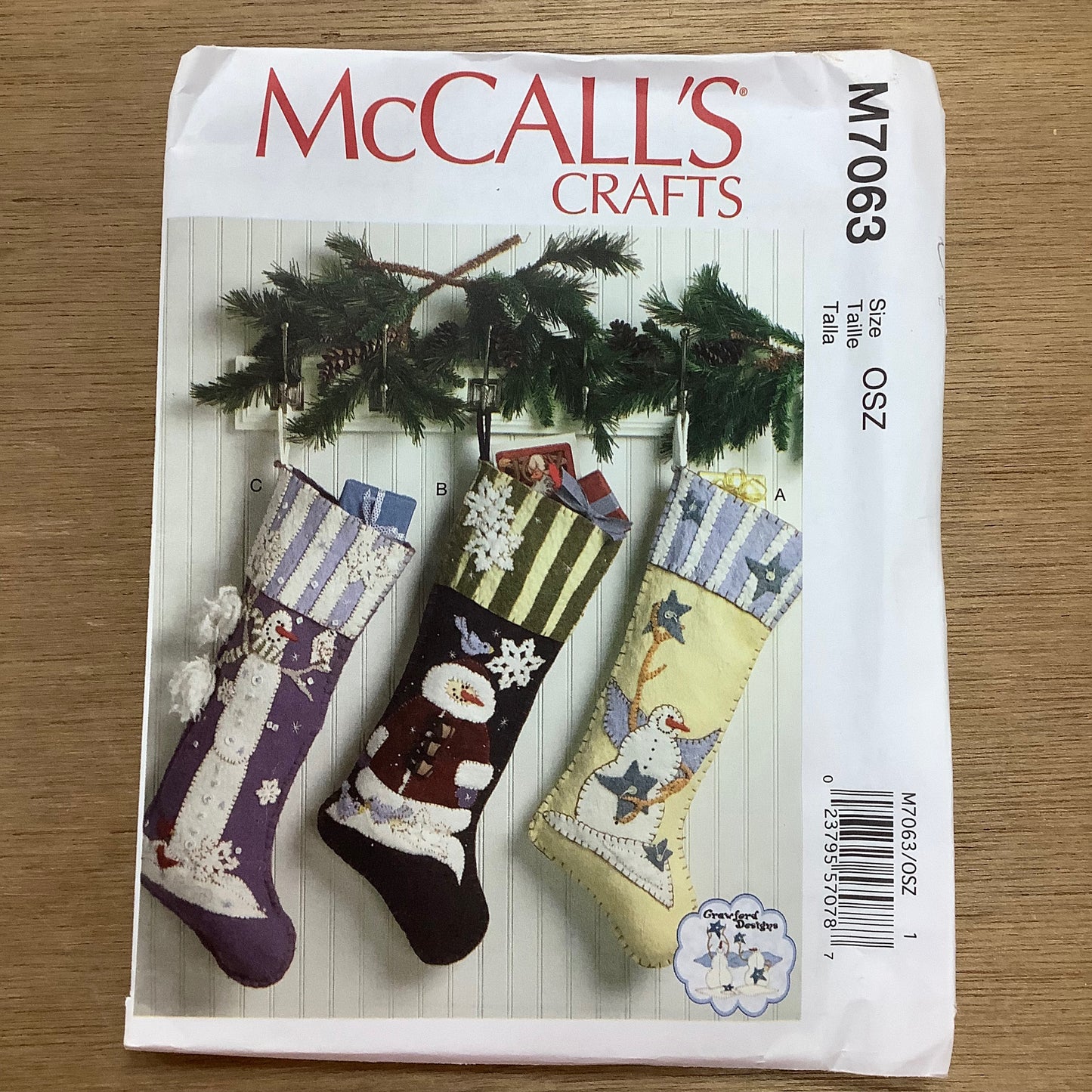McCall's Craft Sewing Pattern Christmas Stockings Novelty 7063
