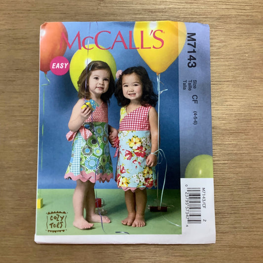 McCall's Dressmaking Sewing Pattern Children's Girls Dresses 7143