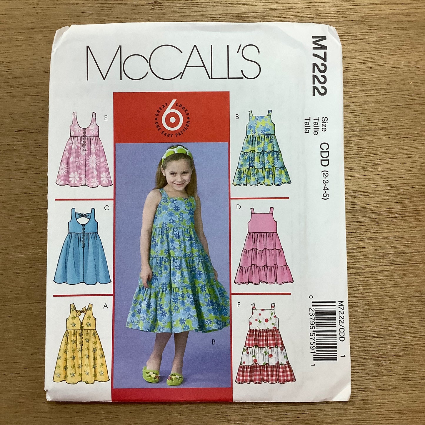 McCall's Dressmaking Sewing Pattern Children's Girls Dresses 7222