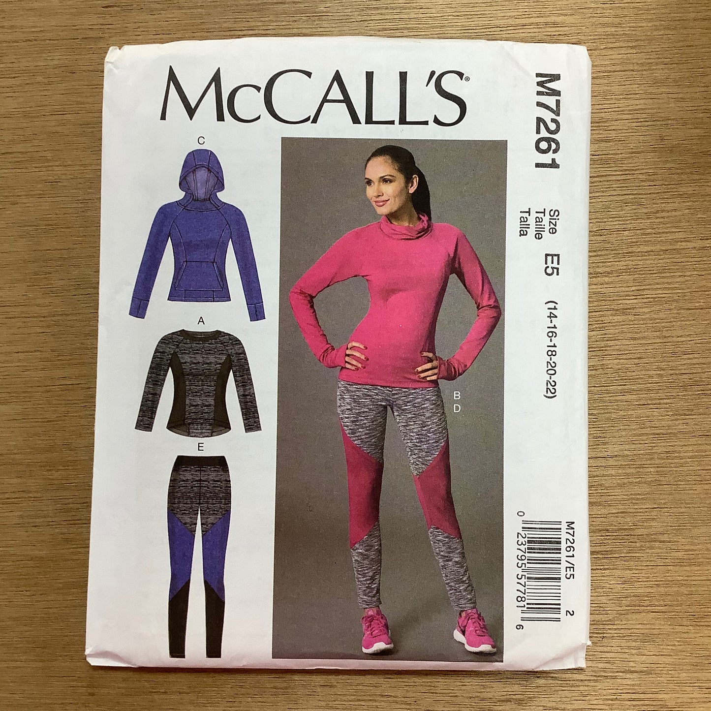 McCall's Dressmaking Sewing Pattern Ladies Women's Hoodie Top Leggings 7261