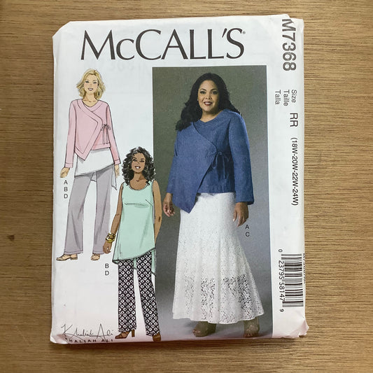McCall's Dressmaking Sewing Pattern Ladies Women's Jacket Top Skirt Pants 7368