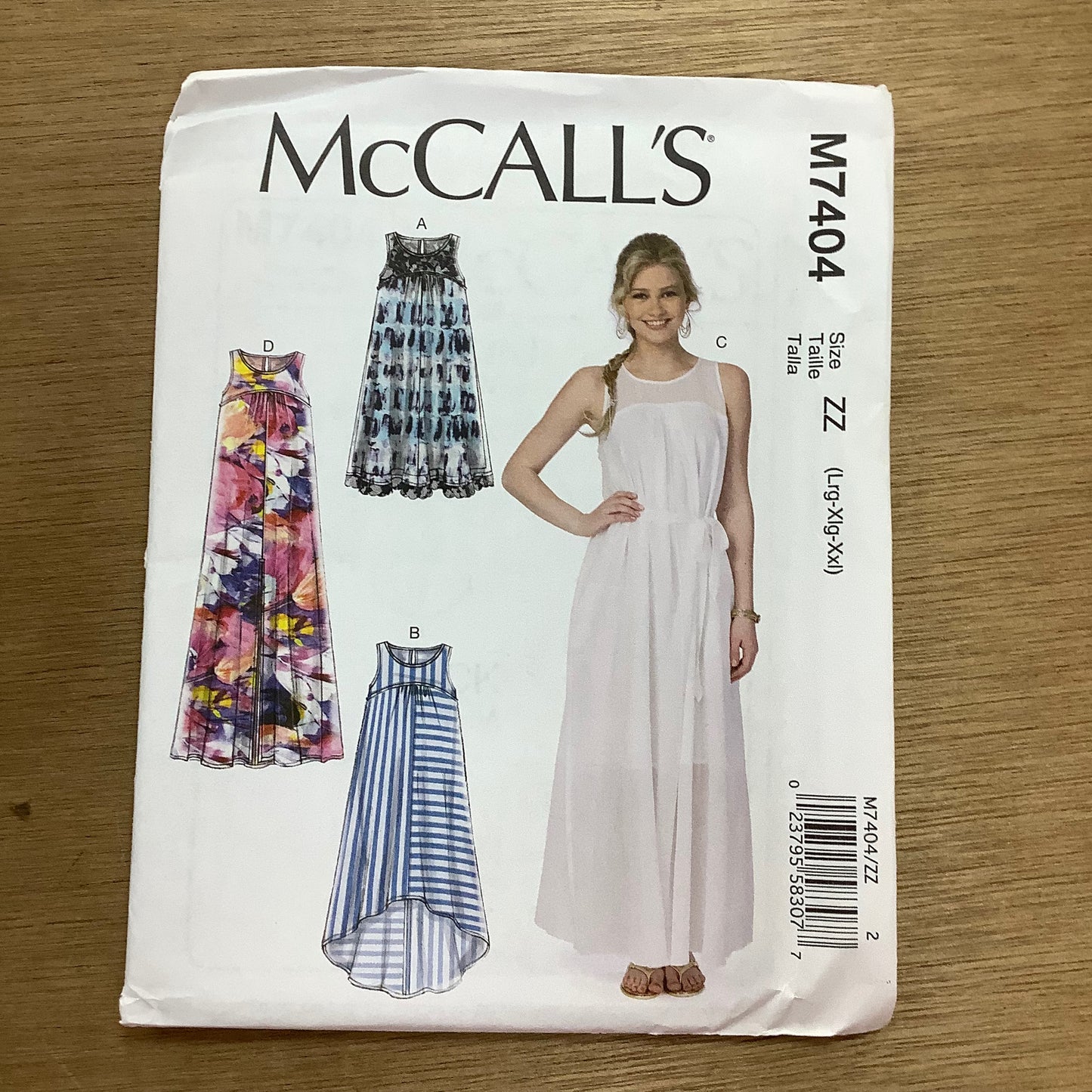 McCall's Dressmaking Sewing Pattern Ladies Woman Dress Dresses Maxi dress 7404