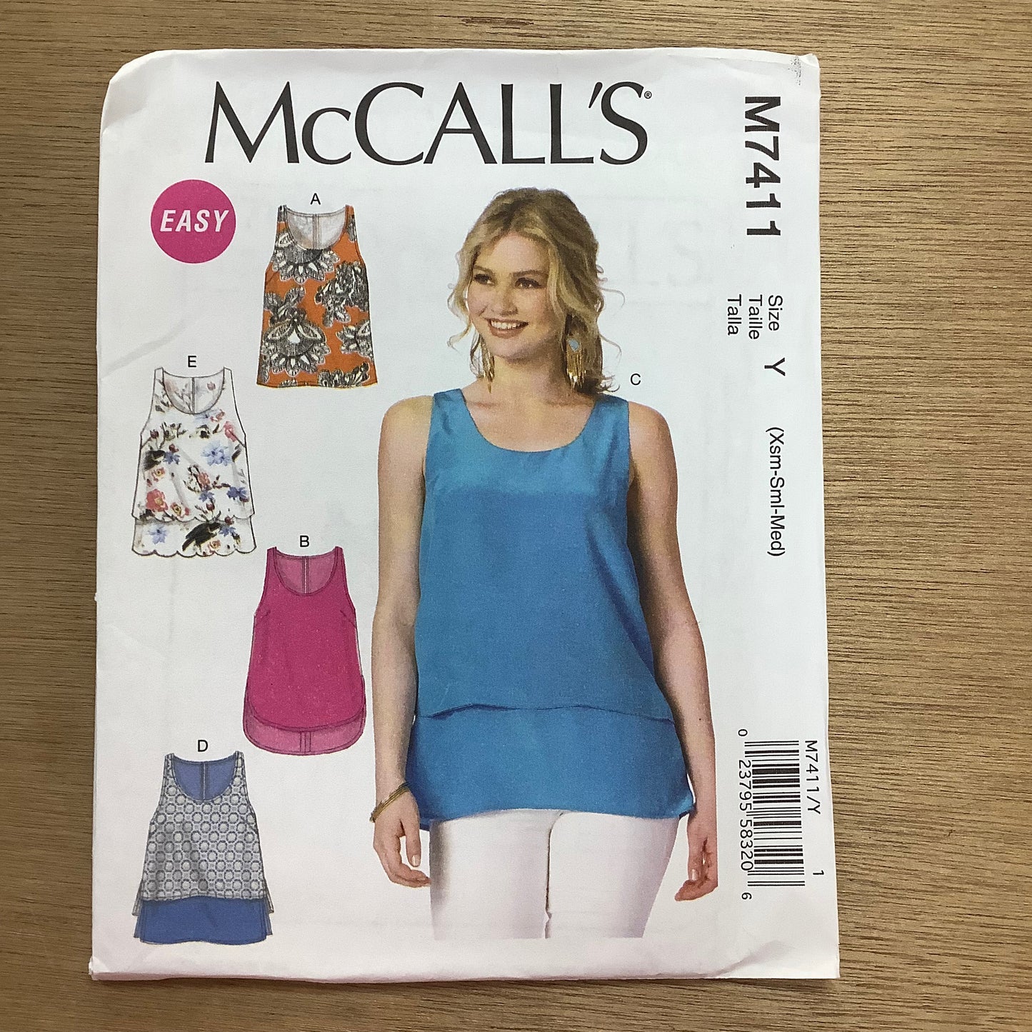 McCall's Dressmaking Sewing Pattern Women's Ladies Tops Vests Easy 7411