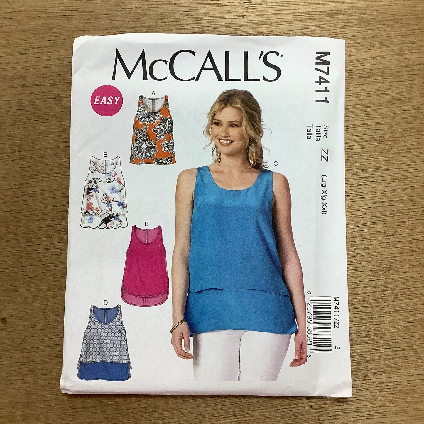 McCall's Dressmaking Sewing Pattern Women's Ladies Tops Vests Easy 7411
